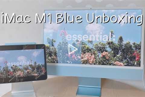 ENG CC) 아이맥 m1 블루 언박싱 | iMac m1 Blue Unboxing 💙