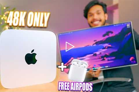 M1 Mac Mini Unboxing + Airpods Free  (Student Discount) 48000me Fastest Computer