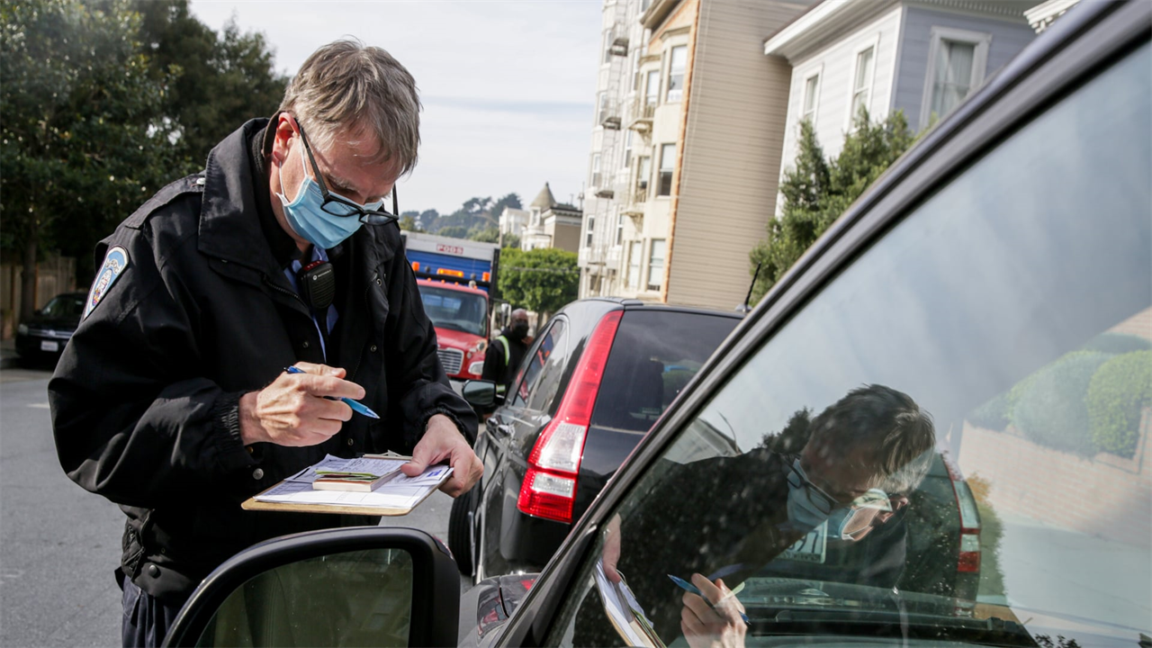 San Francisco Paints No-Parking Zone Around Parked Car, Tickets it