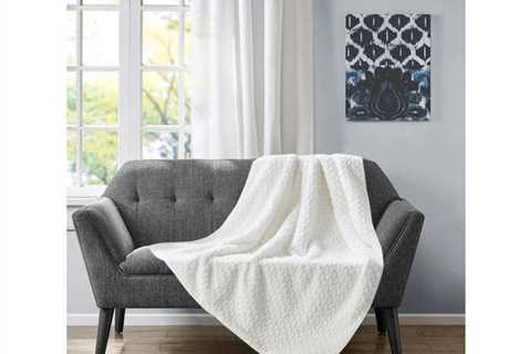 Etched Fake Fur Berber Throw Ivory for $70