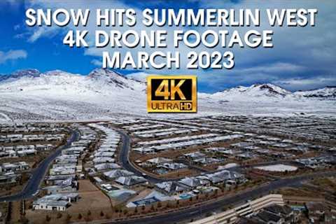 Snow Hits Summerlin West 4K Drone Footage March 2023
