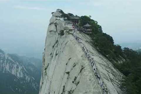 Aerial photography of Huashan West Peak·Lianhua Peak, the most beautiful and steep peak in Huashan
