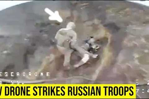 Russian troops got struck by Ukrainian FPV drones.