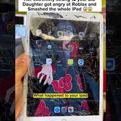 12 year old Daughter Raged at Roblox, Destroyed her iPad 😱 #apple #ipad #roblox #itachi