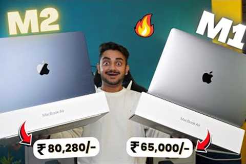 MacBook Air M2 ₹80,280 😍 Apple MacBook Air M2 Unboxing & Review 2023 (Hindi) | M1 vs M2 ..