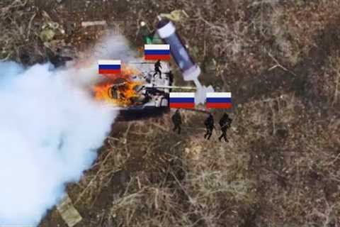 Ukrainian army drops bombs on Russian trenches with a drone