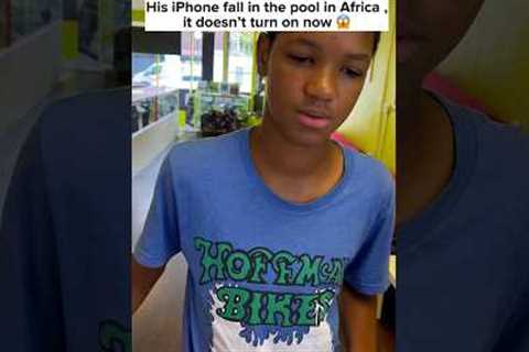His iPhone Fall in The Pool in AFRICA ,Didn’t Turn On 😱 #shorts #apple #iphone #ios #android #fyp