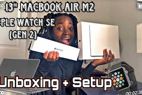 M2 MacBook Air 13” | Midnight | Apple Watch SE (2022) | unboxing + setup