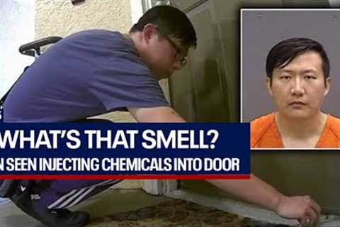 Florida man caught on camera injecting chemicals into neighbor’s door