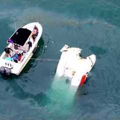 Dirty Money Race Boat Took A Hard Dive Into A Wave On Sundays Race 4K Drone Footage