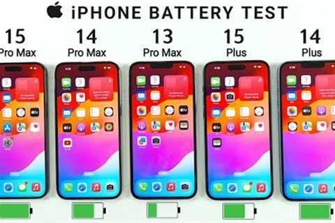 iPhone 15 Pro Max vs 14 Pro Max vs 13 Pro Max vs 15 Plus vs 14 Plus Battery Test | iOS 17 BATTERY