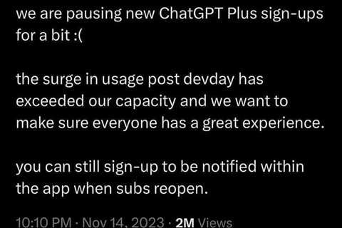 OpenAI Pauses New ChatGPT Plus Sign-ups Amid High Demand