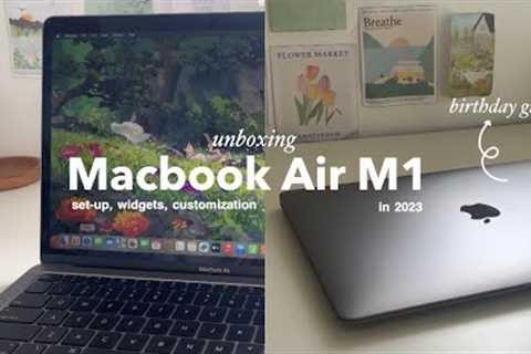 🍎 MacBook Air M1 (space gray) unboxing ✨ | set-up, widgets, customization | aesthetic