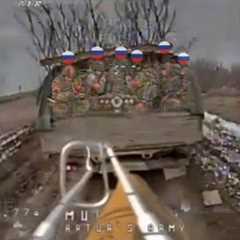 Drone FPV Ukrainian attack Launch Blow up entire Russian troops in the Truck