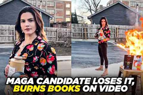 MAGA Candidate Films Herself Burning Books With A Flamethrower