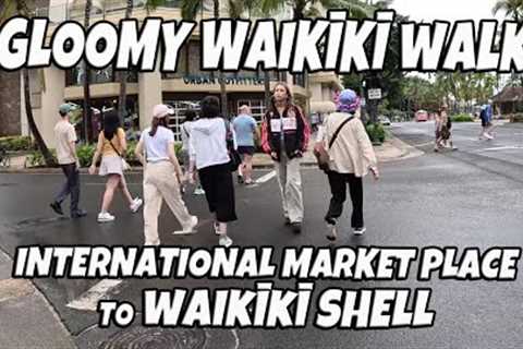 Gloomy Waikiki Walk International Market Place to Waikiki Shell February 1, 2024