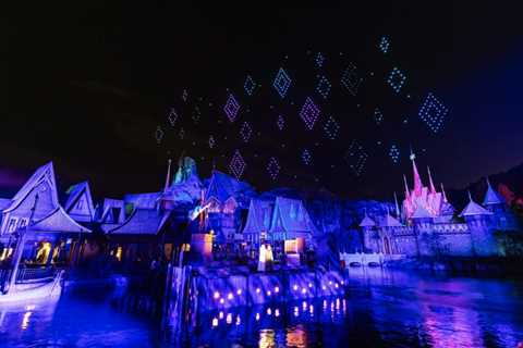 Frozen land Disney park opening sets the perfect stage for a drone light show