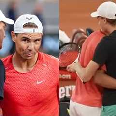 Nadal''s Reaction When Sinner Shows Up at His Training to Surprise Him While He''s Playing vs..