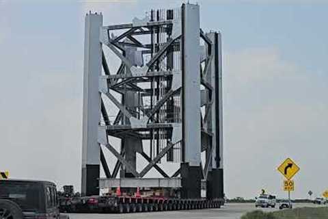 SpaceX Starbase Orbital Launch Tower 2 Section from Port of Brownsville 5/19/24