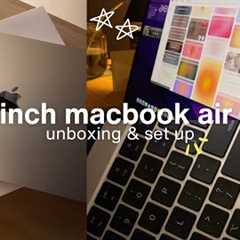 unboxing the 2024 15-inch macbook air (m3 chip) | aesthetic, setup, widgets