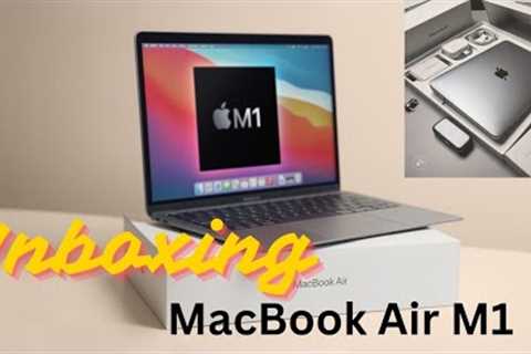 🌾🌿MacBook Air M1 (space grey) Unboxing 2024 !! accessories macbook m1 !! ✅️✅️💻💻