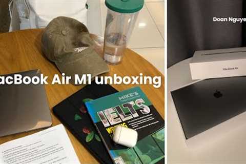 MacBook Air M1 unboxing (in 2024)/ My first MacBook! + Essential Accessories/ #BACKTOSHOOL #26