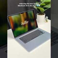 MacBook Air 15 M4 Sky Blue Unboxing! #unboxing #macbookairm4