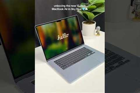 MacBook Air 15 M4 Sky Blue Unboxing! #unboxing #macbookairm4