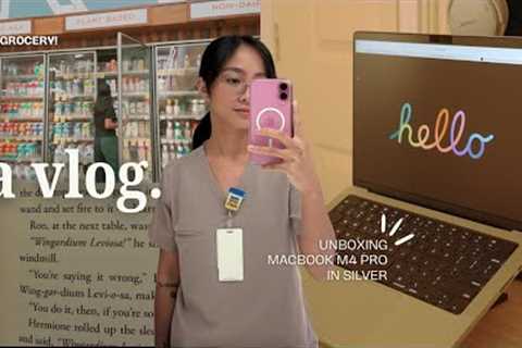 📦🫧 unboxing macbook M4 pro silver in 2025 and a little slice of life 🍃