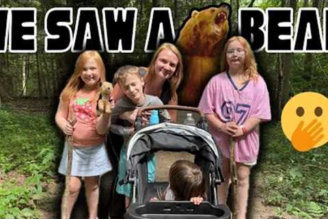 WE TOOK A HIKE AND SAW A BEAR!! // SINGLE MOM VLOG