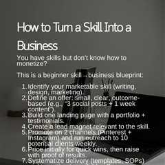 A practical blueprint to convert any skill into a paying business: define an offer, build a landing ..